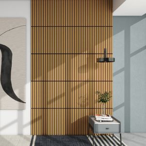 Neu.holz - Lot de 4 panneaux acoustiques Vang 1,44 m² effet chêne foncé
