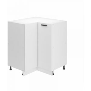 Meuble Cuisine Bas sans Plan de Travail snp i Meubles de Cuisine - Taille: 90 x 90 x 82 cm i Meubles de Cuisine Angle - 1 Porte i Couleur : Blanc Mat