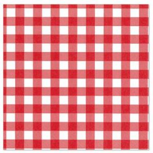 Papstar Serviettes à motif 'Carreau Vichy', 300 x 300 mm