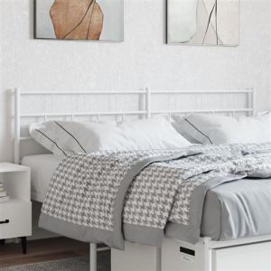 VidaXL T&ecirc;te de lit m&eacute;tal blanc 193 cm