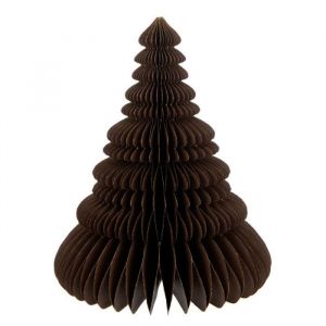 J-Line Sapin de Noël à Poser en Papier "Pliant" 30cm Marron