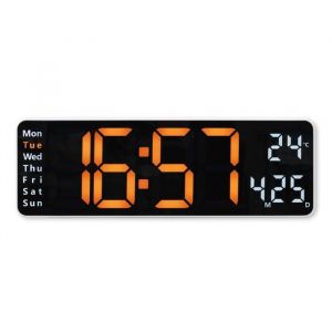 Hama Horloge murale num. ''santa cruz'', therm., grd écran, télécommande, blc