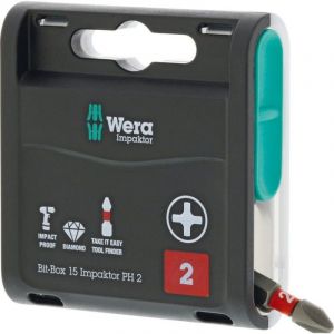 FP Assortiment embout 15 Impaktor PH2x 25mm 15er Box Wera - 4013288187918