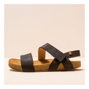 El Naturalista Femme Sandale &agrave; lani&egrave;res Balance, Dame Sandales,Sandale,Chaussure d'&eacute;t&eacute;,Sandale d'&eacute;t&eacute;,Confortable,Plate,Noir