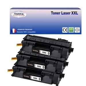 T3Azur 3 Toners compatibles avec HP CE505A/ CF280A