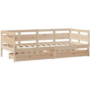 VidaXL Lit de jour avec tiroirs 90x190 cm bois de pin massif