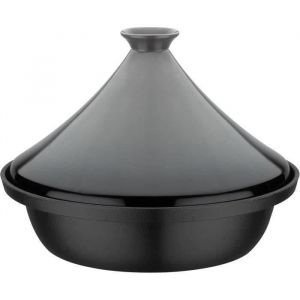 Tajine Fonte Massive - Gsw - 30 X 22 Cm - Couvercle C&eacute;ramique - Induction - Gris