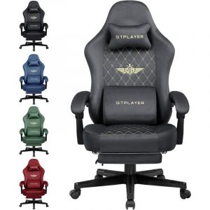 Gtplayer - Chaise Gaming Fauteuil Gaming Tissu Chaise Gamer Ergonomique Bureau Chaise pc, 150 kg, Chaise de Table RéGlable et Pivotante avec Coussin