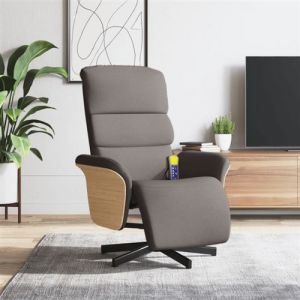 VidaXL Fauteuil de massage, relaxation avec repose-pieds tissu taupe