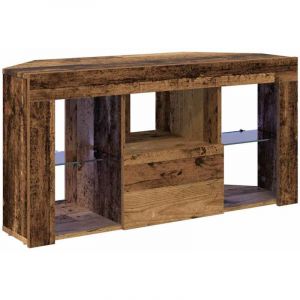 VidaXL Meuble TV LED d'Angle Bois ancien 100 x 40 x 50 cm
