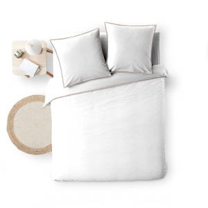 Douceur d'intérieur, Parure 3 Pièces (260 x 240 cm) Noémie, Coton Finition Pompons