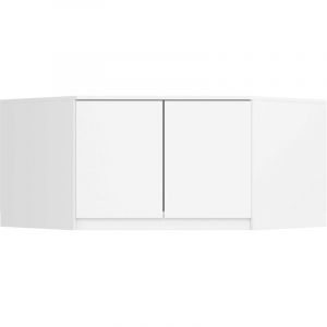 Akord - Surmeuble pour armoire S100 Blanc 100 cm 2 portes façade Blanche 3 étagères 100x50x55 cm