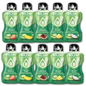 BOLERO MIX Aloe Vera 10 sticks 9g Boisson en poudre sans sucre à la Stévia Faible en calories pour toute la famille
