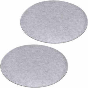 Idimex Lot de 2 coussins d'assise JONITA pour chaises ou fauteuils de salle à manger ou bureau, coussins rembourrés ronds en tissu gris