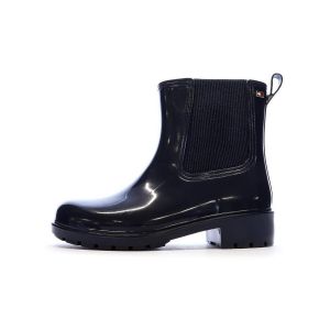 Tommy Hilfiger Bottines de Pluie Femme Hardware Rainboot Brillantes, Bleu (Space Blue), 36