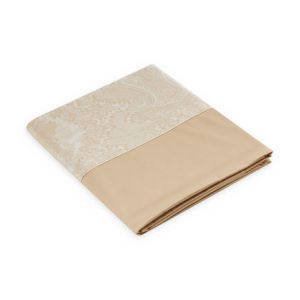 Descamps Drap plat Lutece Pralin en satin de coton 110 fils/cm² Beige - Couleur Beige - Taille 240 x 300 cm