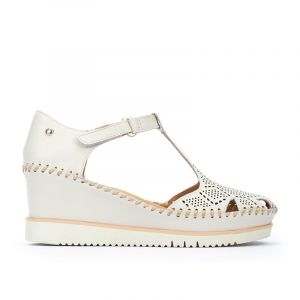 Pikolinos Pour femme. Sandales en cuir blanc Aguadulce - Taille 7cm