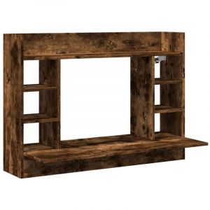 VidaXL Bureau mural chêne fumé 105x48x75 cm bois d'ingénierie