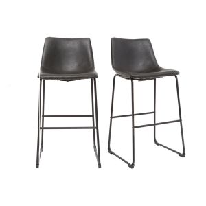 Miliboo Tabourets de bar vintage 73 cm (lot de 2) NEW ROCK - Noir