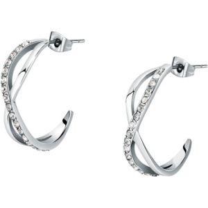 Morellato Boucles d'oreilles pour femme en Steel serti de zircon - 0.004 g - taille : 2.5CM - SAVN03