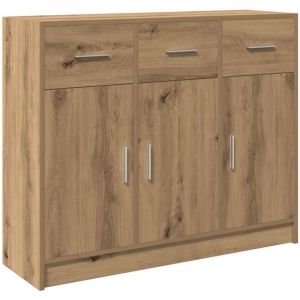 VidaXL Buffet chêne artisanal 91x28x75 cm bois d'ingénierie
