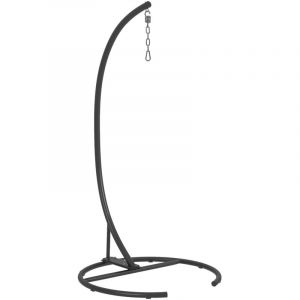 Outsunny Support de fauteuil suspendu - base ronde en m&eacute;tal robuste - pour balan&ccedil;oire/&oelig;uf/fauteuil hamac - &Oslash; 102 x 195 cm - noir