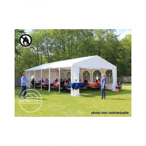 Image de Intent24 Fr 6x12m tente de réception, PVC env. 550g/m² anti-feu, H. 2m, blanc