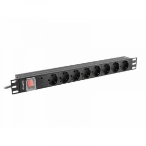 Lanberg barre dalimentation en rack pdu 08f 0200 bk 1u 8 prises electriques
