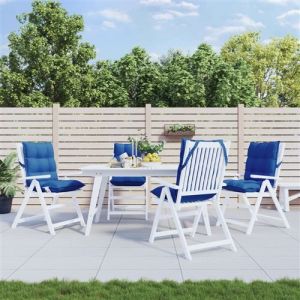 VidaXL Coussins de chaise à dossier bas lot de 4 bleu royal