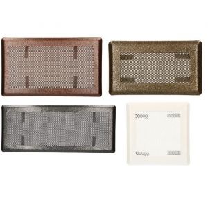 Grille d'air 10 x 20 cm - Blanc - Grille de cheminée - Grille d'aération - Grille d'air chaud - Grille de poêle - Accessoires de cheminée - Kotarbau