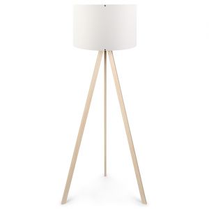 Cotecosy Lampadaire Ayd blanc/chêne - 38x140x200 cm