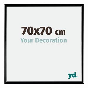 Your Decoration - 70x70 cm - Cadres Photos en Plastique Avec Verre acrylique - Anti-Reflet - Excellente Qualité - Noir Très Brillant - Cadre