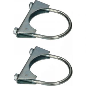 Kotarbau - Lot de 2 colliers de serrage pour tuyau d'échappement - 73 mm - Pour montage d'antennes, de tuyaux, de mâts - Collier de serrage universel