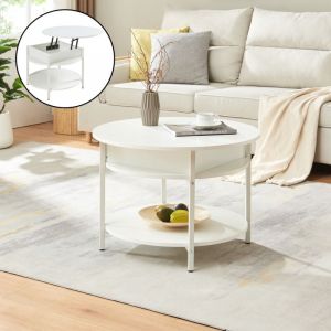 [en.casa] - Table basse Kandas avec surface relevable blanc
