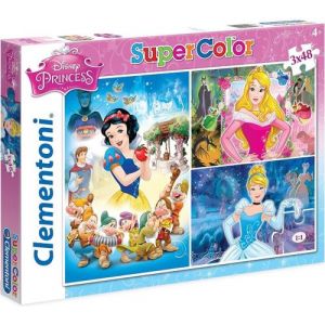 Clementoni Set Avec 3 Puzzles De 48 Pieces Disney : Blanche Neige Cendrillon Et Belle Au Bois Dormant Puzzle Enfant