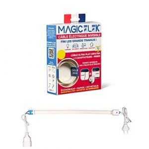 Pack tv et luminaire 1m câble ultra-plat (sans terre) avec fiche