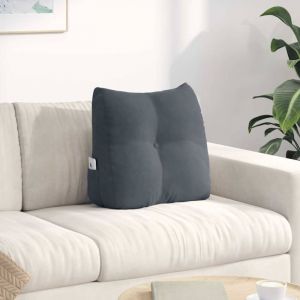 VidaXL Coussin De Dos Gris Fonc&eacute; 45 X 24 X 50 Cm Velours