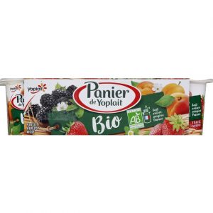 Yoplait Panier bio panache (fraise, abricot et mure)