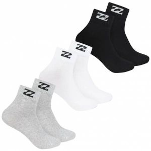 Billabong Unisexe Quarter Chaussettes 3 paires multi BG-21 QUARTER