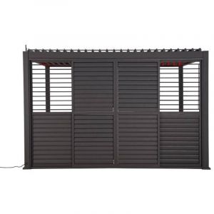 Hesperide Persienne coulissante pour pergola bioclimatique "Evora" - 1/3 côté - 2,7 x 2,3m Graphite