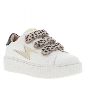 Baskets tennis Mini Maggie l&eacute;opard &agrave; semelle &agrave; plateforme bande auto-agrippante
