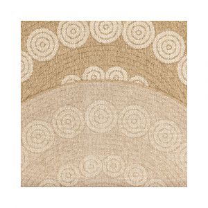 Tapis extérieur rond - 120cm - naturel - 100% polypropylène résistant aux UV - 1400 gr/m2 - LIAK