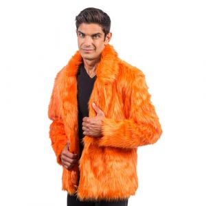 Ruedelafete Manteau en fausse fourrure, Orange taille L