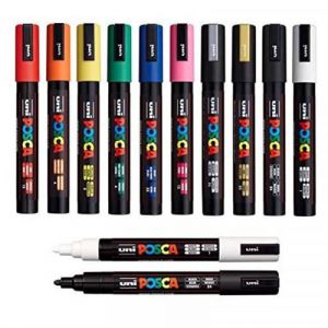 Posca Lot de 12 marqueurs PC5M pointe moyenne - Assortiment