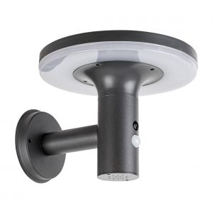 rabalux Lampe murale Alaska en acier inoxydable Anthracite led 10W IP44 4000K h: 16,5 cm &Oslash;21 cm avec capteur