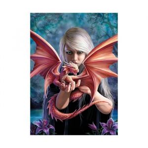 Clementoni Puzzle Adulte 1000 Pieces Femme et Dragon Rose Collection Anne Stokes