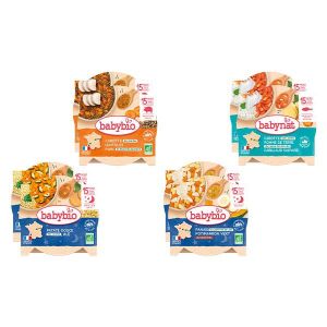 BabyBio Pack Semaine - 8 Assiettes pour bébé - Repas midi et soir - Dès 15 Mois - 4 recettes - BIO - 8 x 260g