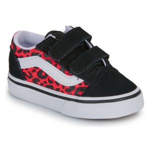 Vans Baskets basses enfant Old Skool V GLITTER LEOPARD Diva Pink Noir - Taille 19,20,21,22,24,25,26,23 1/2,26 1/2