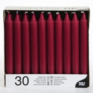 Pap Star Bougies de table Ø 2,15 cm · 19,6 cm bordeaux