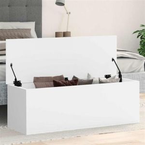 VidaXL Boîte de rangement blanc 102x35x35 cm bois d ingénierie